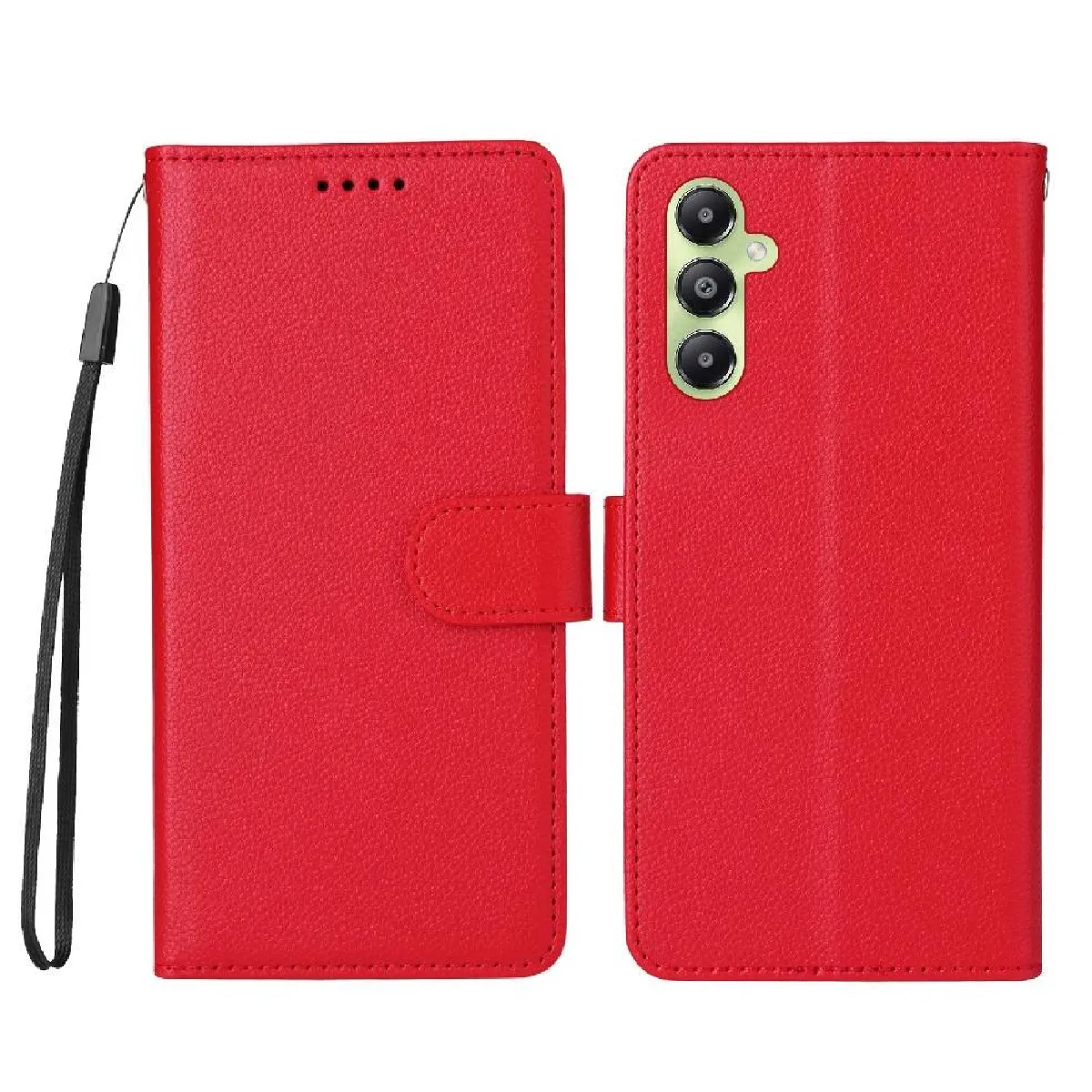 Générique Rouge Étui Portefeuille Avec Support Voiture Magnétique Samsung Galaxy A05s