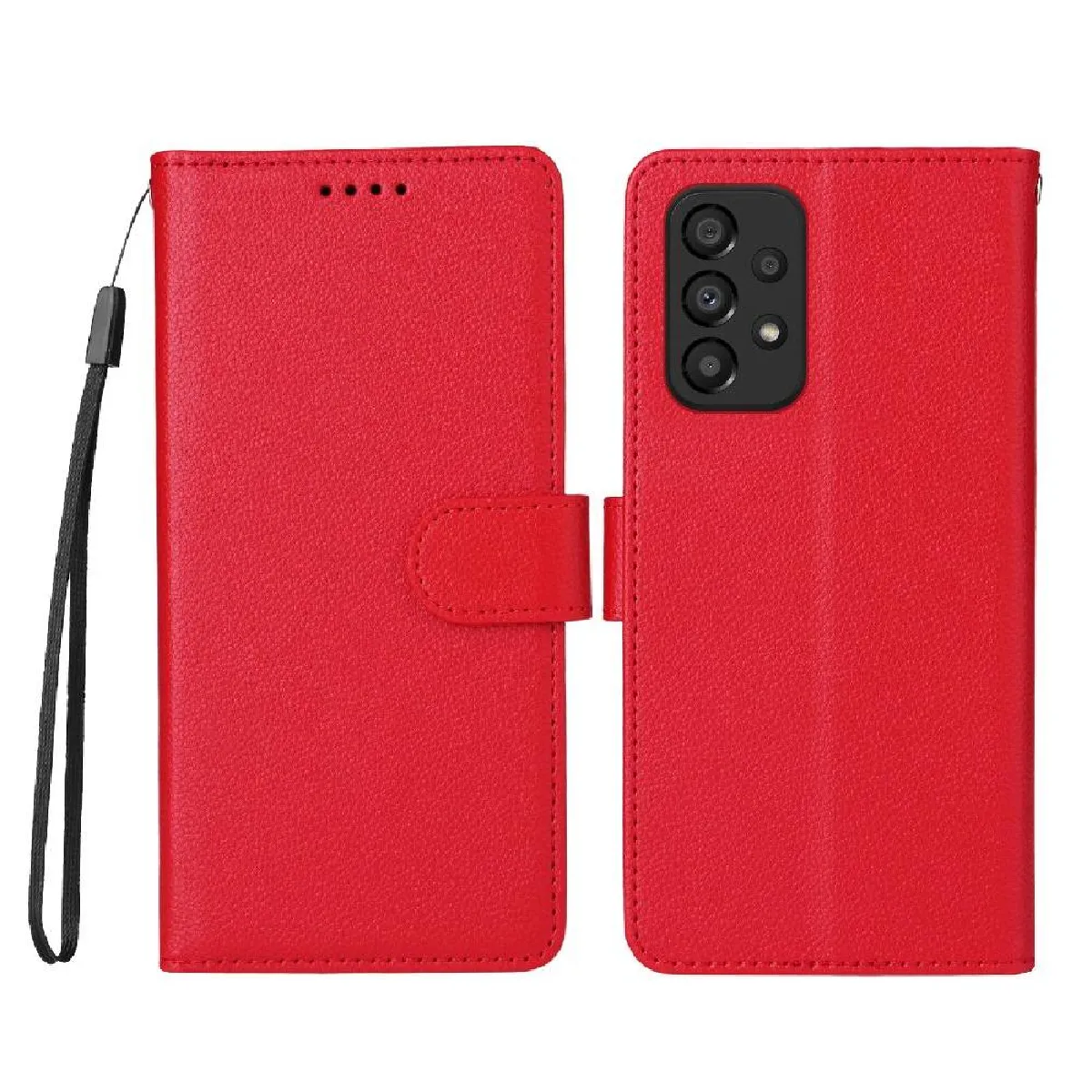 Générique Rouge Foxdock Étui Portefeuille Avec Support Voiture Magnétique Samsung Galaxy A33 5G