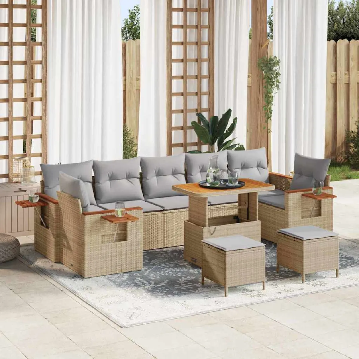 vidaXL Ensemble de canapé de jardin 13 pcs et - vue 3