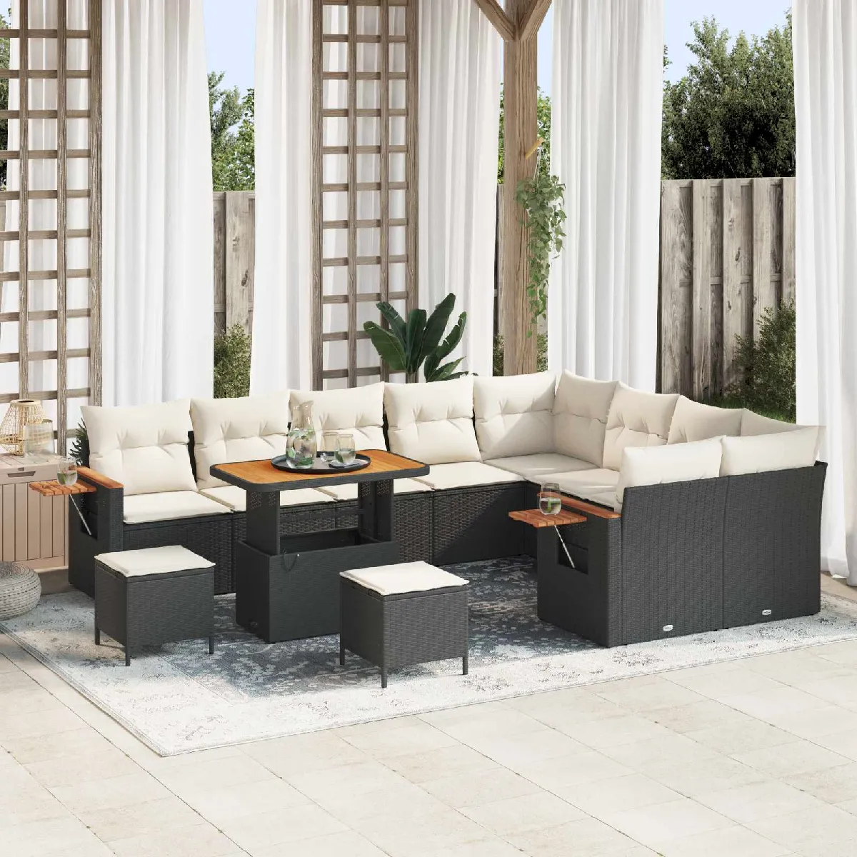 vidaXL Ensemble de canapé de jardin 12 pcs polyrotin - vue 6