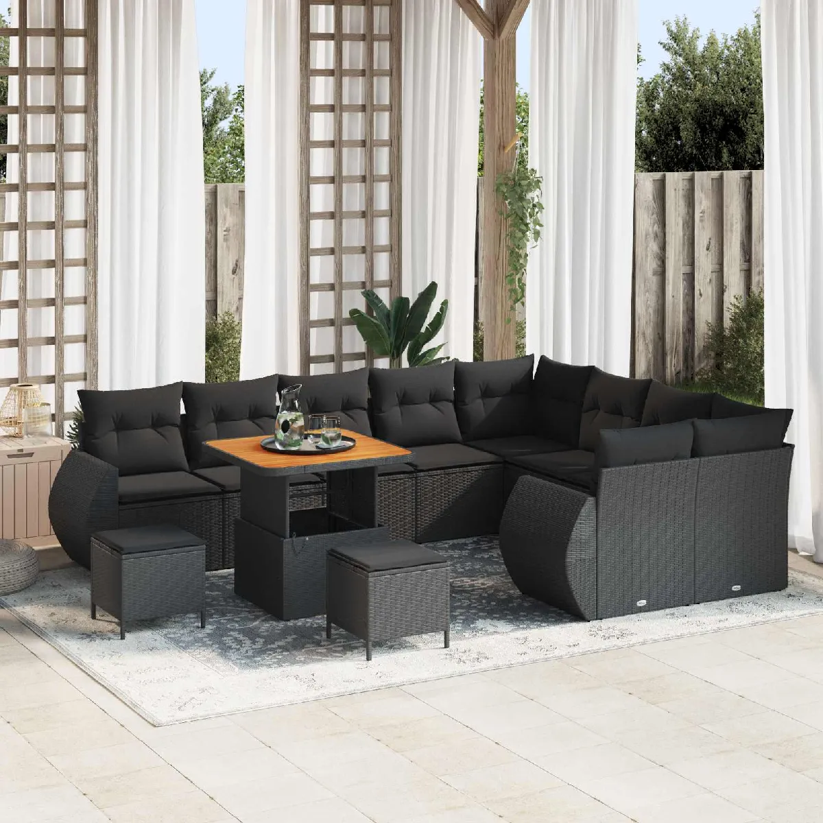 vidaXL Ensemble de canapé de jardin 12 pcs Poly Rattan - vue 3
