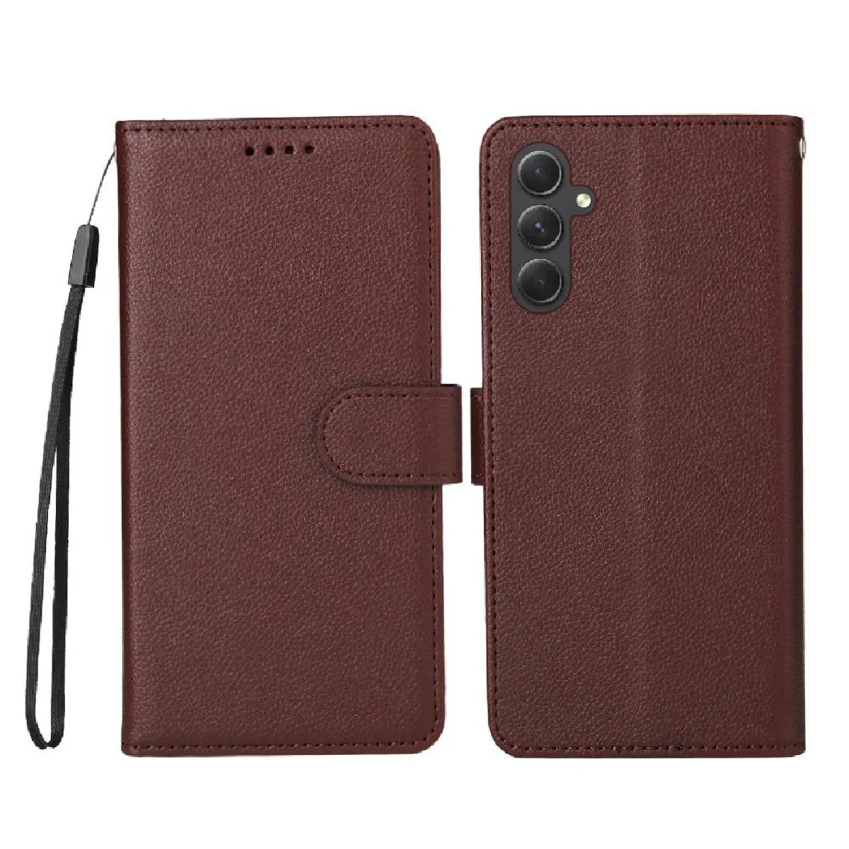 Générique Marron Étui Portefeuille Avec Support De Voiture Magnétique Samsung Galaxy A54 5G