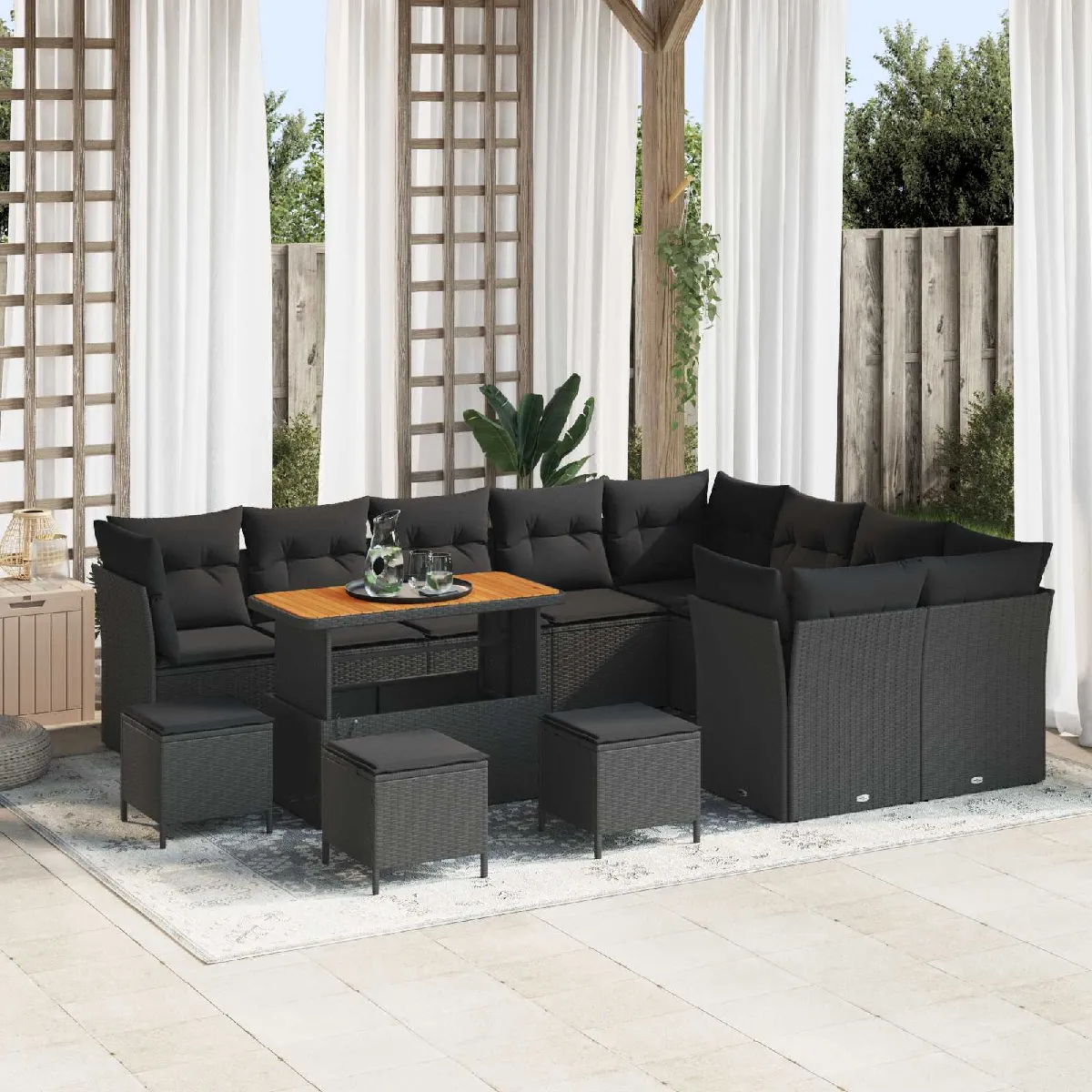 vidaXL Ensemble de canapé de jardin 13 pcs 110 x 55 x 71 cm - vue 6