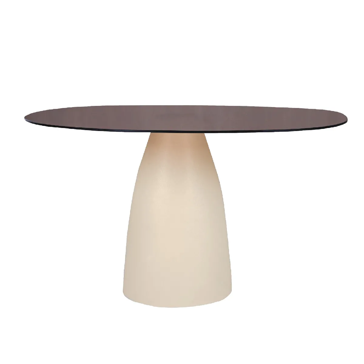 Meilleurs prix pour DYLON-Table repas Ronde D.140 cm, Verre fumé et Ivoire