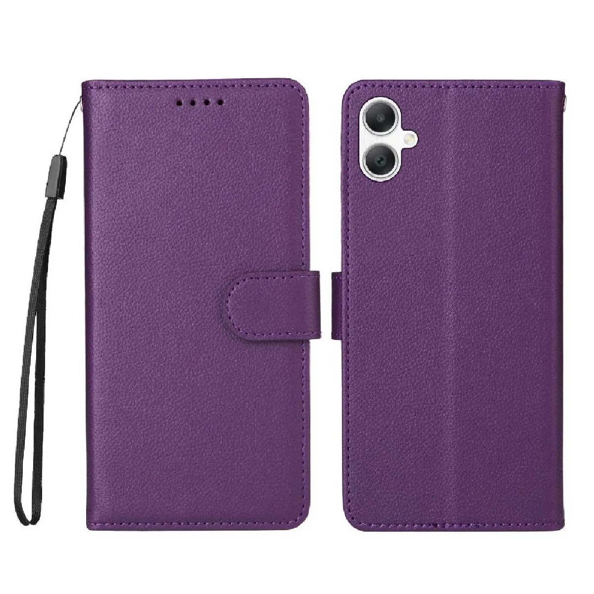 Générique Violet Étui Portefeuille Avec Support Voiture Magnétique Samsung Galaxy A07