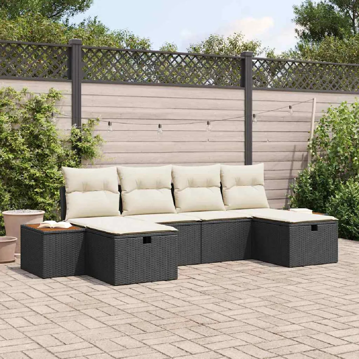 vidaXL Ensemble de canapé de jardin 6 pcs 55 x 62 x 69 cm - vue 3