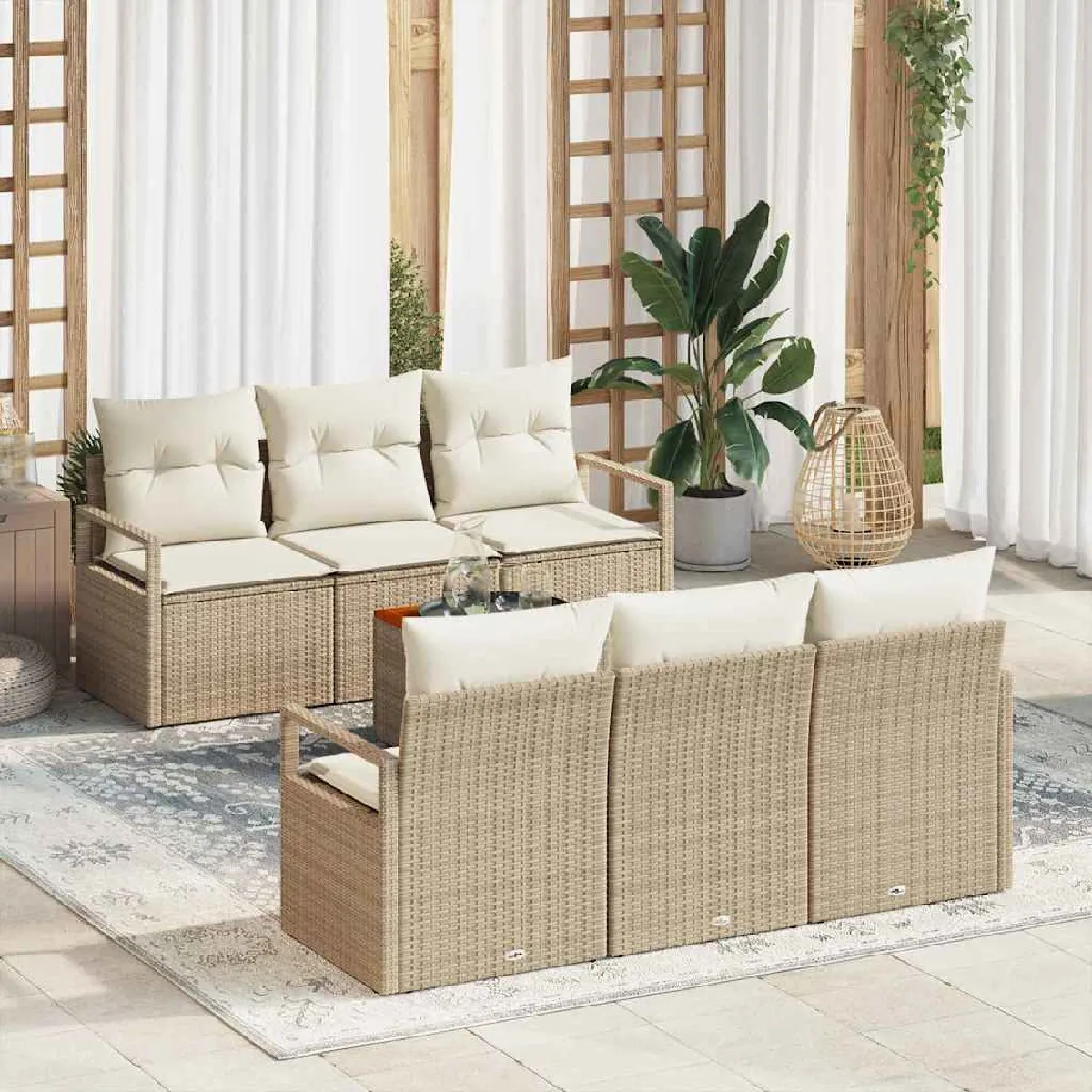 vidaXL Ensemble de canapé de jardin 7 pcs et - vue 7