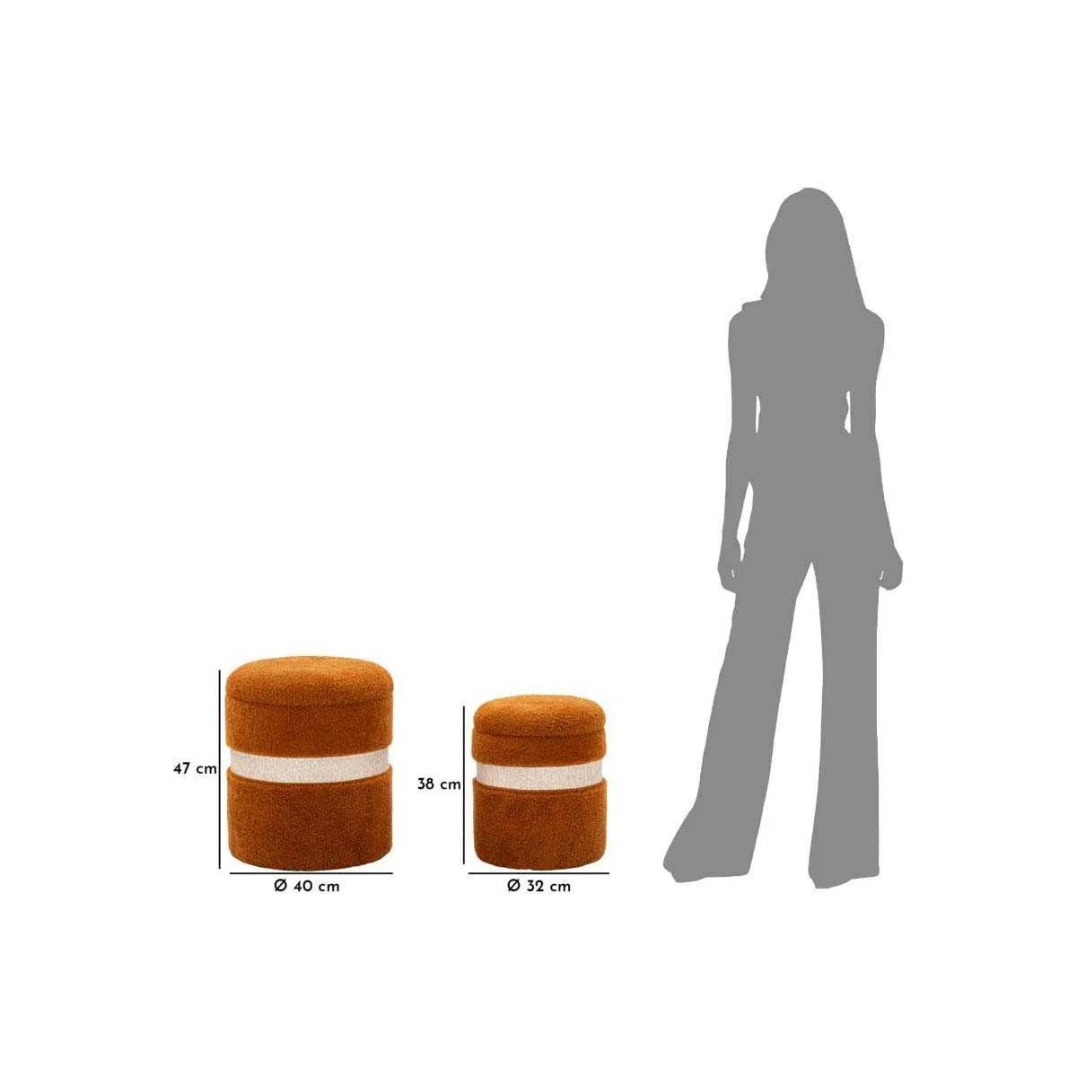 Generique Marron Pouf Avec Rangement Intégré Saint-Moritz (Set De 2) - Image 3