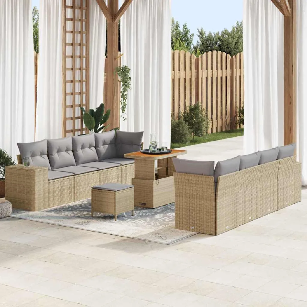vidaXL Ensemble de canapé de jardin 11 pcs - vue 9