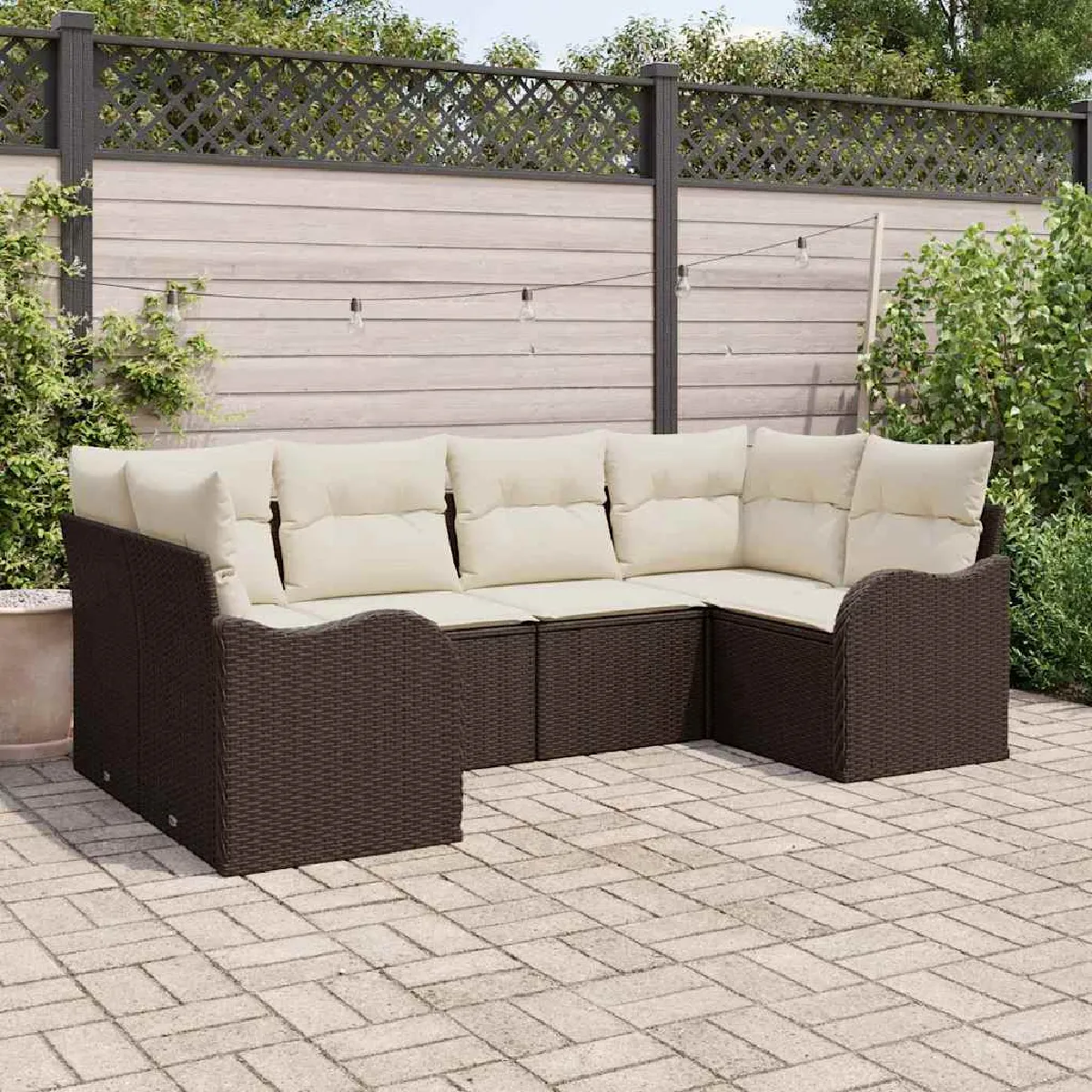 vidaXL Ensemble de canapé de jardin 6 pcs et Poly rotin - vue 8