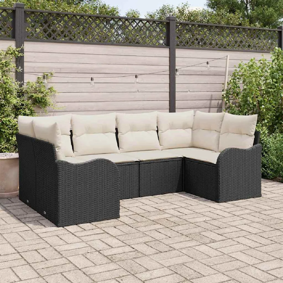 vidaXL Ensemble de canapé de jardin 6 pcs et Poly rotin - vue 4