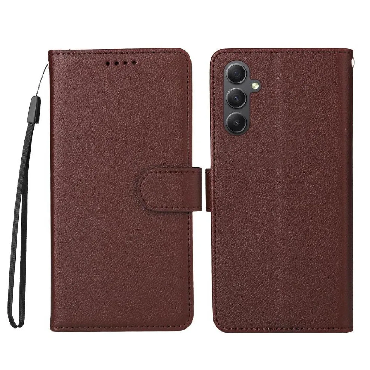 Générique Marron Étui Portefeuille Foxdock Samsung Galaxy A34 5G