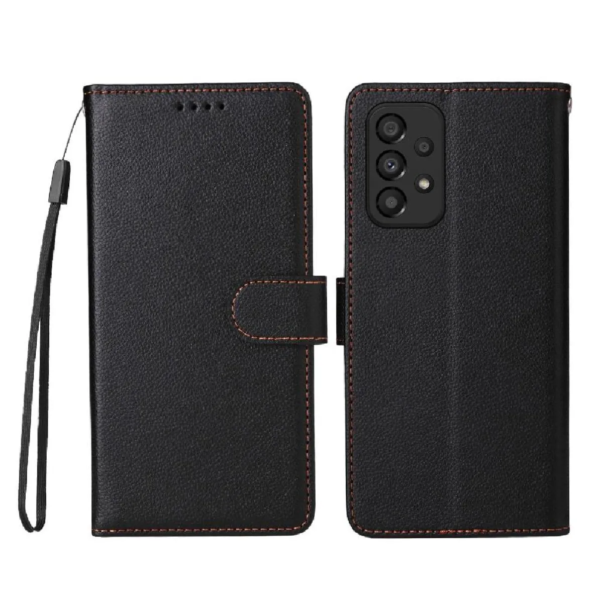 Générique Noir Étui Portefeuille Avec Support Voiture Magnétique Samsung Galaxy A33 5G
