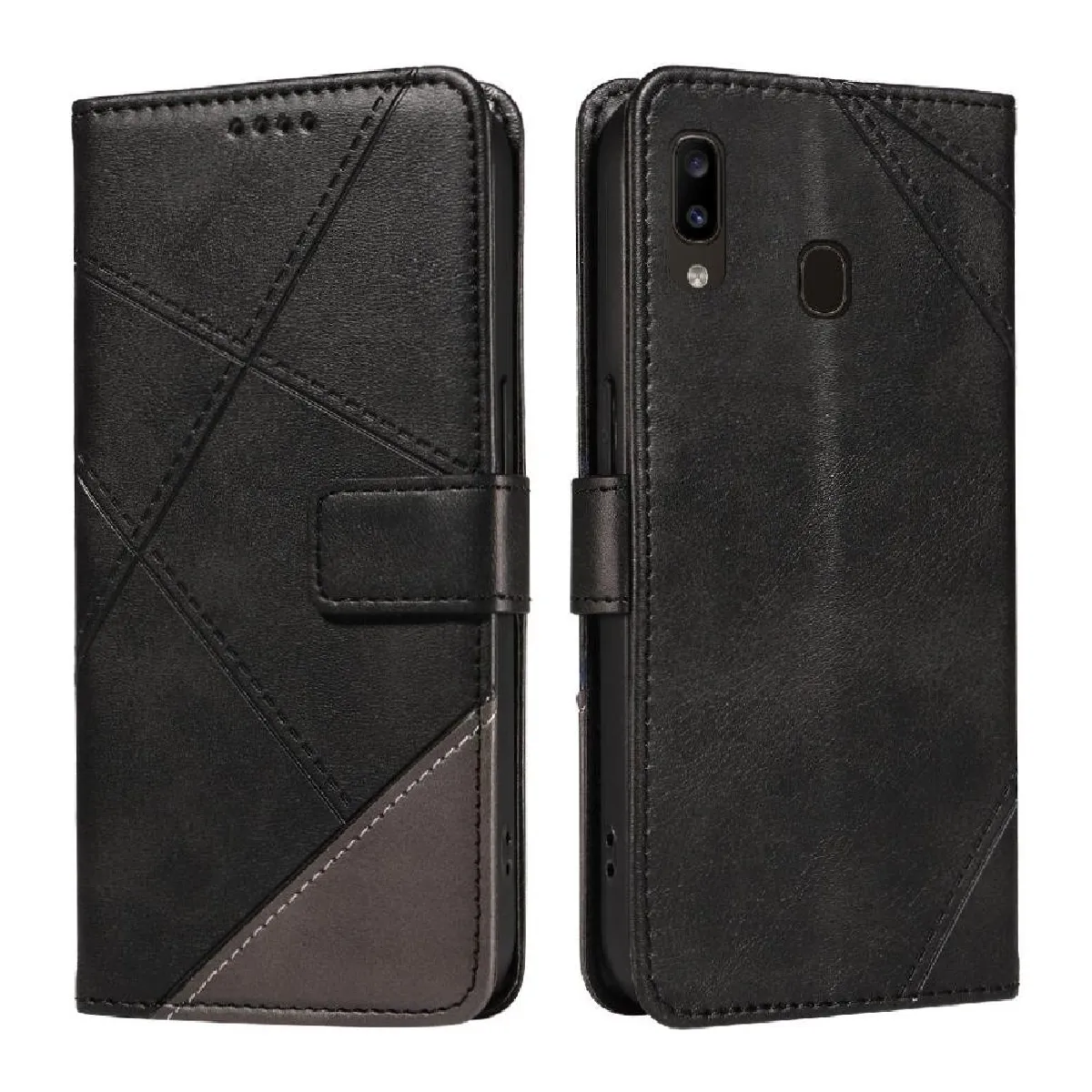 Générique Noir Étui Portefeuille En Similicuir Samsung Galaxy A30 / A20