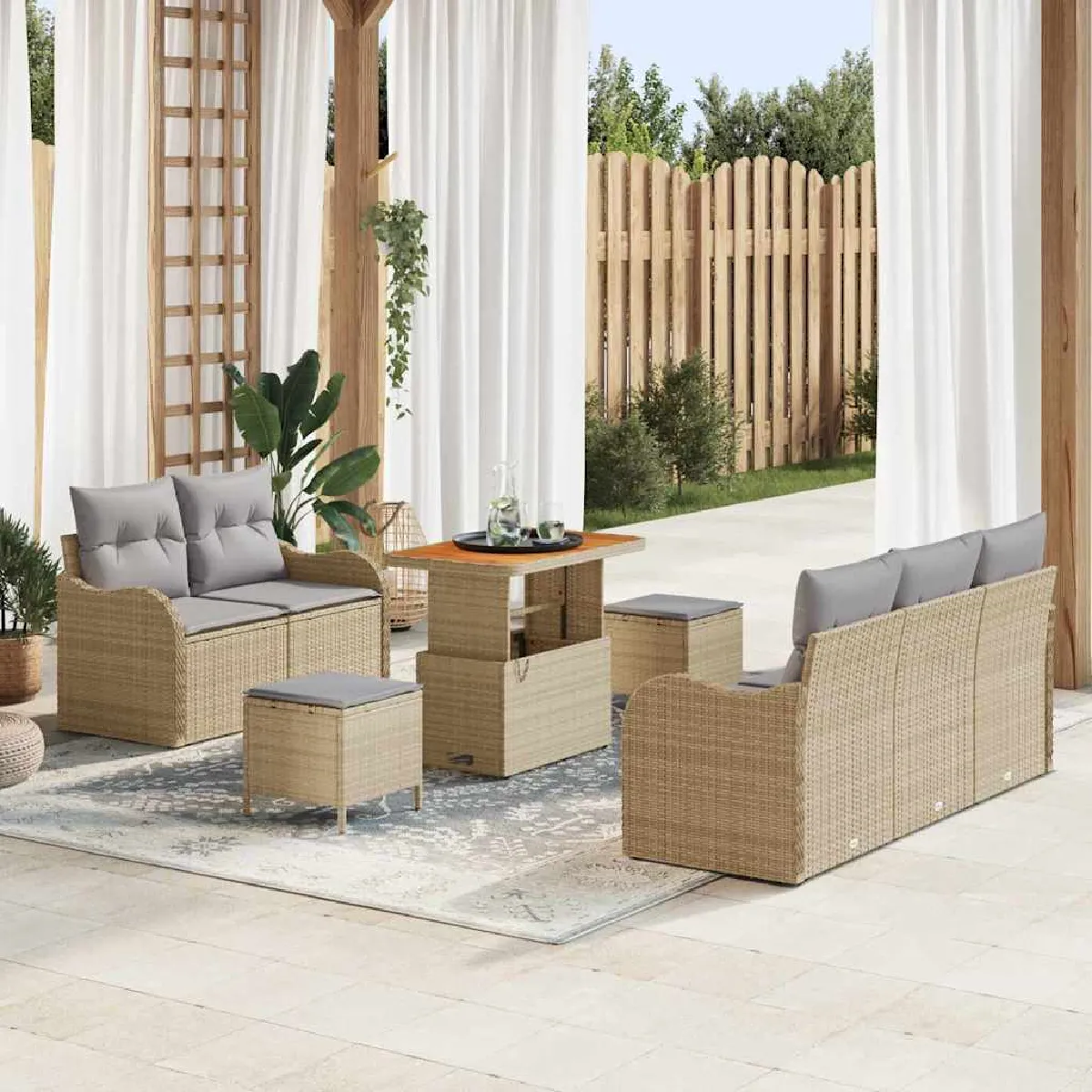 vidaXL Ensemble de canapé de jardin 8 pcs et - vue 9
