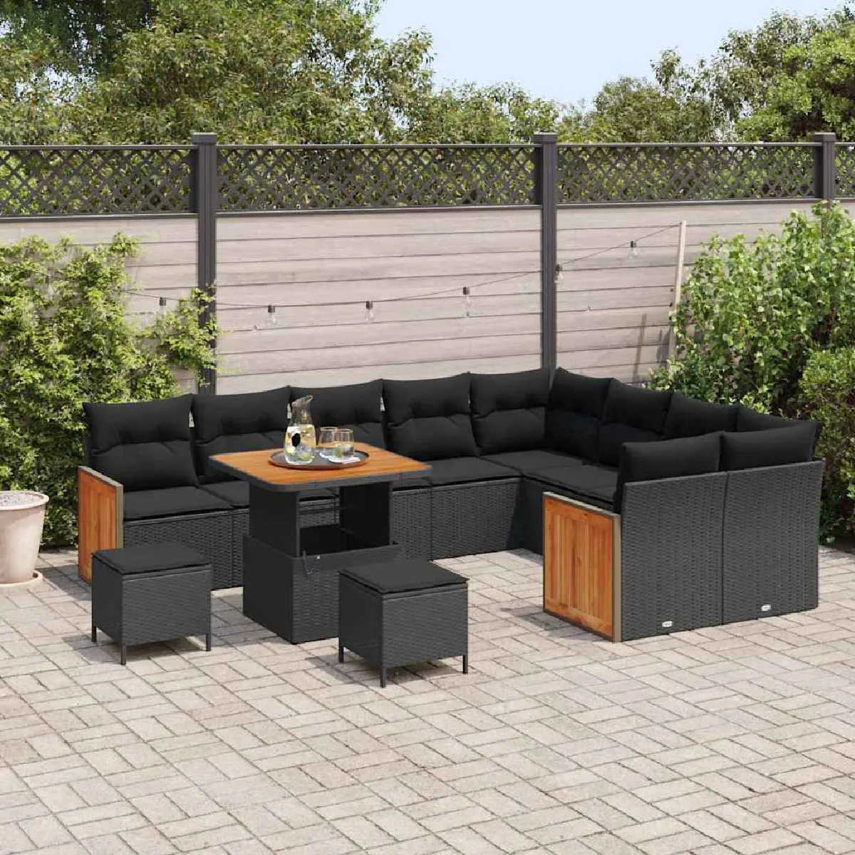 vidaXL Ensemble de canapé de jardin 12 pcs 80 x 80 x 71 cm
