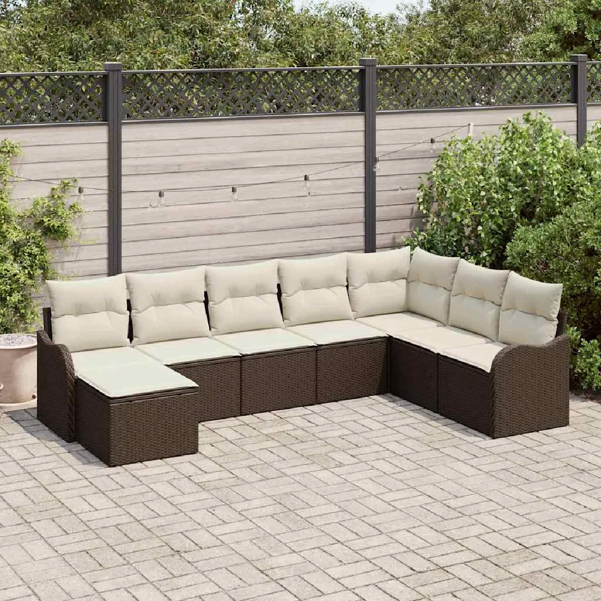 vidaXL Ensemble de canapé de jardin 8 pcs Poly rotin
