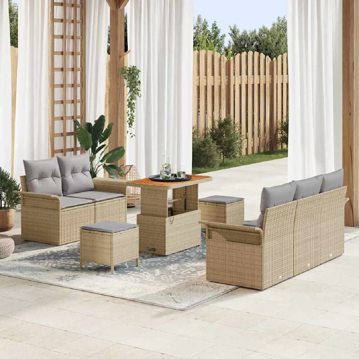 vidaXL Ensemble de canapé de jardin 8 pcs et - vue 6