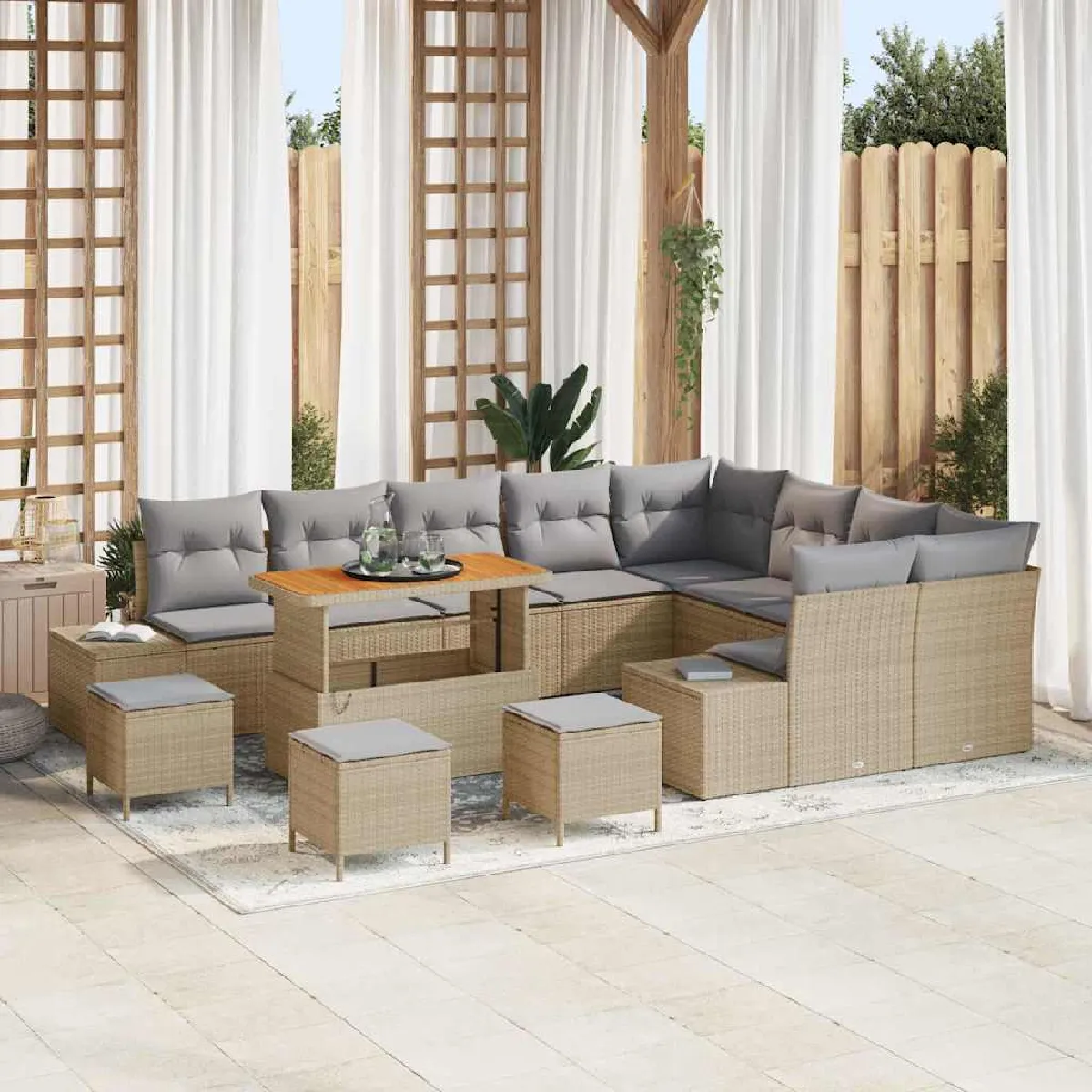 vidaXL Ensemble de canapé de jardin 13 pcs et - vue 7