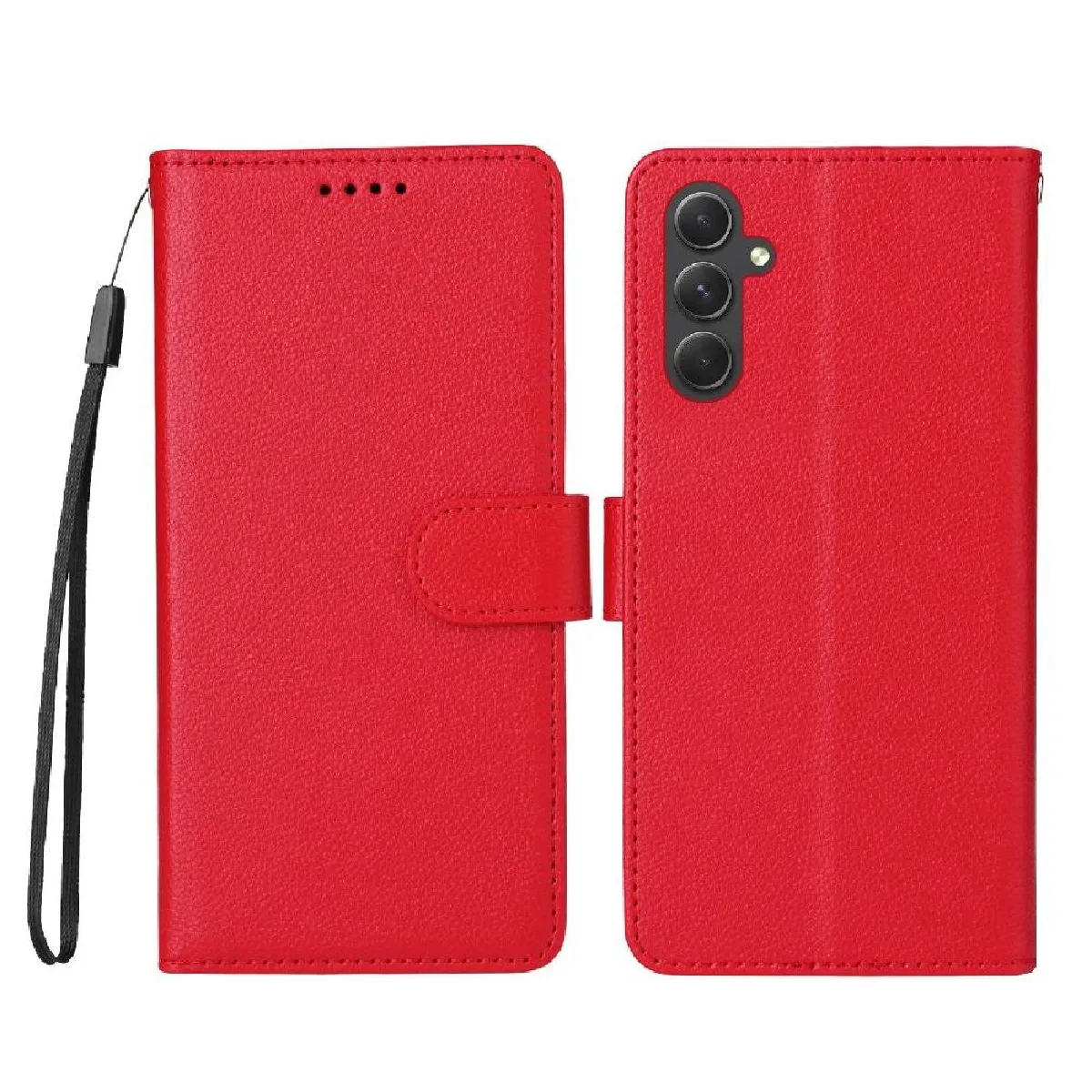 Générique Rouge Étui Portefeuille Avec Support De Voiture Magnétique Foxdock Samsung Galaxy A54 5G