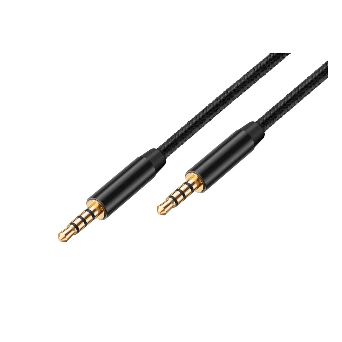 Avizar Noir Câble Audio 3,5Mm Avec Connecteurs Plaqués Or En Nylon Tressé 5M