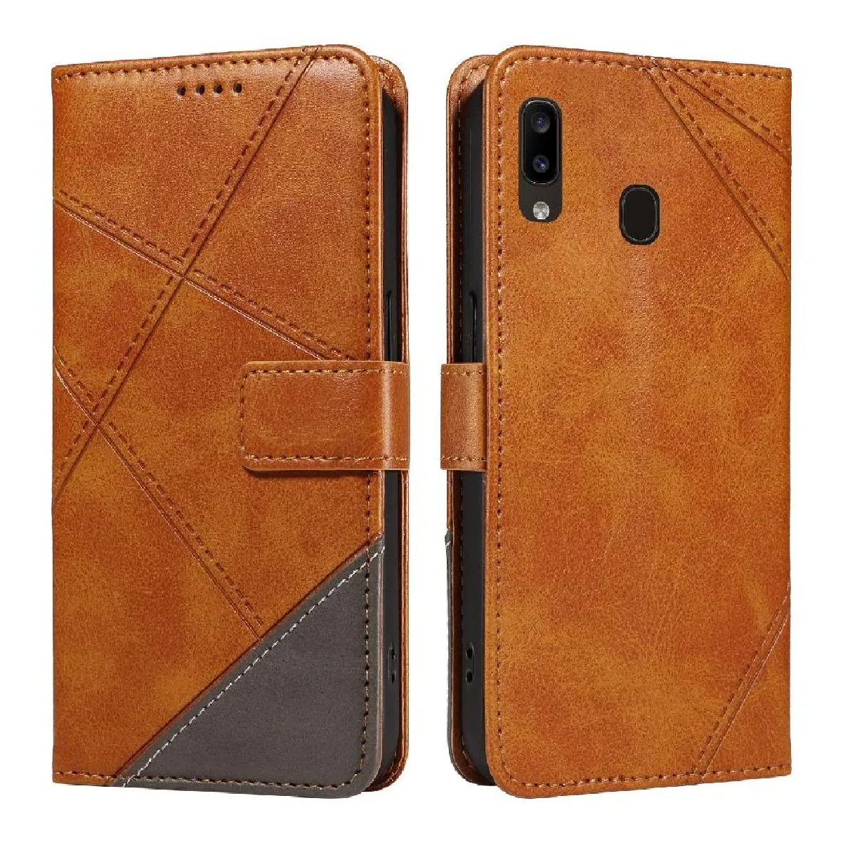 Générique Marron Étui Portefeuille En Similicuir Samsung Galaxy A30 / A20