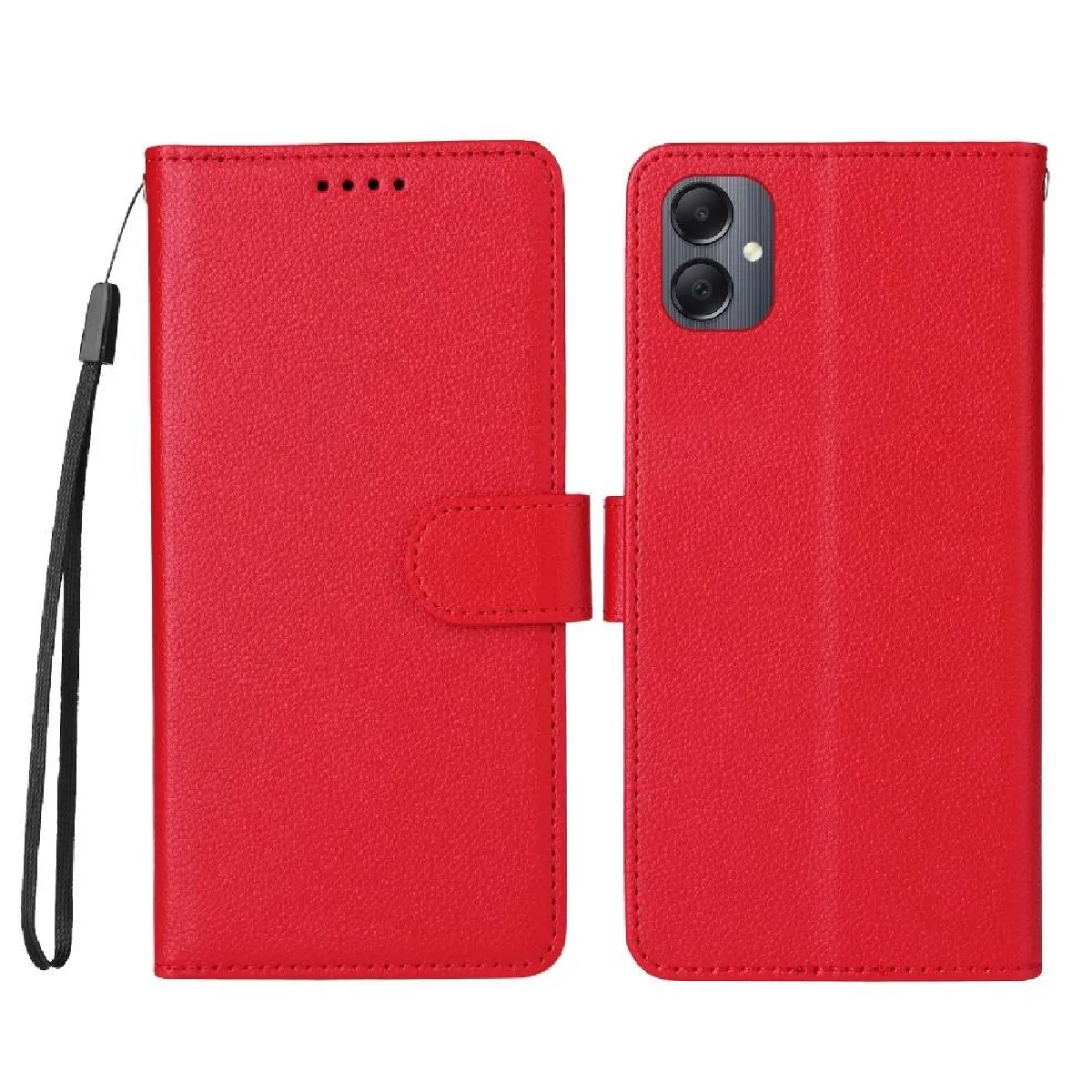 Générique Rouge Étui Portefeuille Avec Support Voiture Magnétique Samsung Galaxy A05