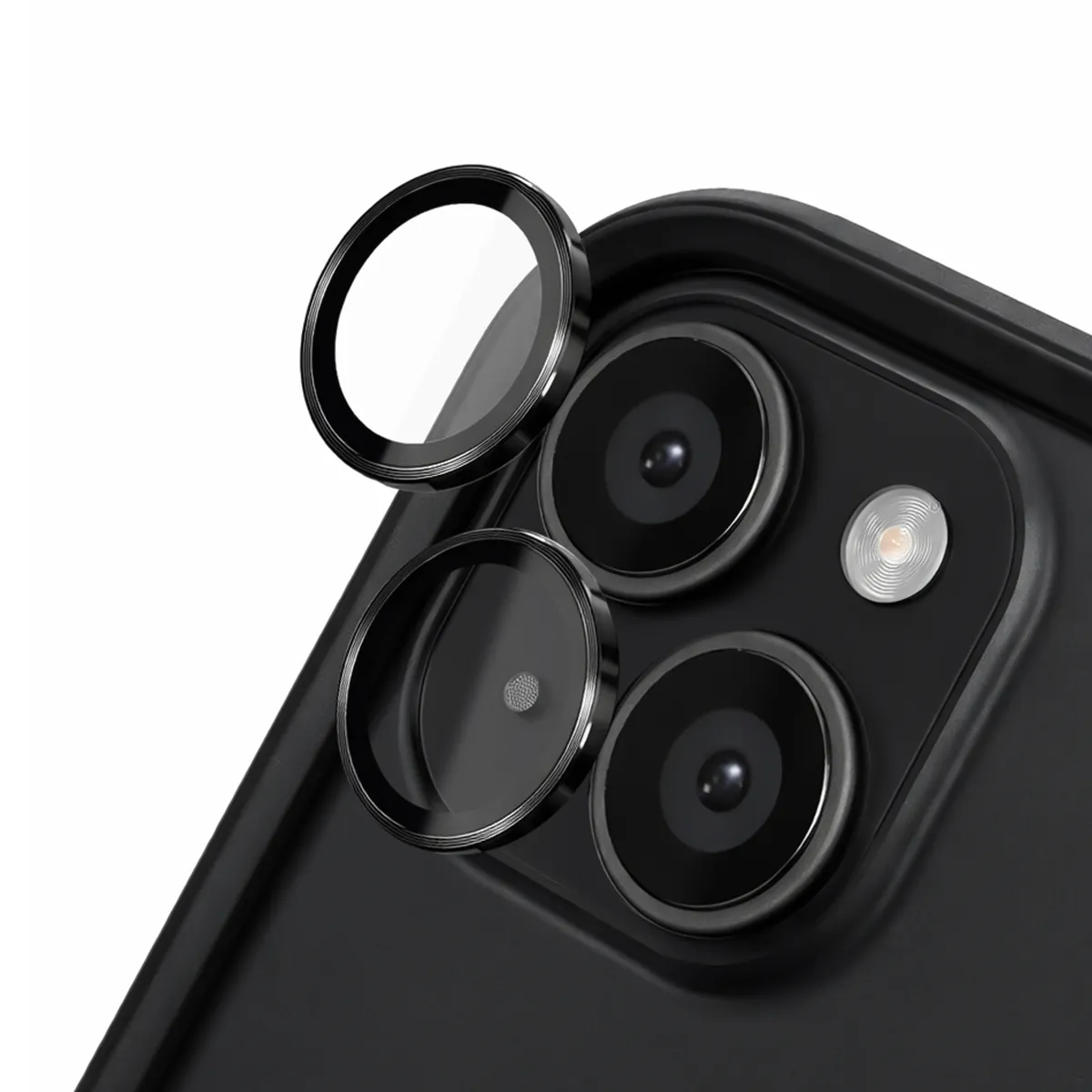 Rhinoshield Noir Protection D'objectif Caméra Pour Iphone 15 / 15 Plus Anti-Rayures