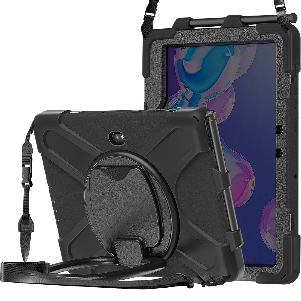 Avizar Noir Coque Pour Samsung Tab Active 5 Pro Et 4 Pro Poignée Et Bandoulière