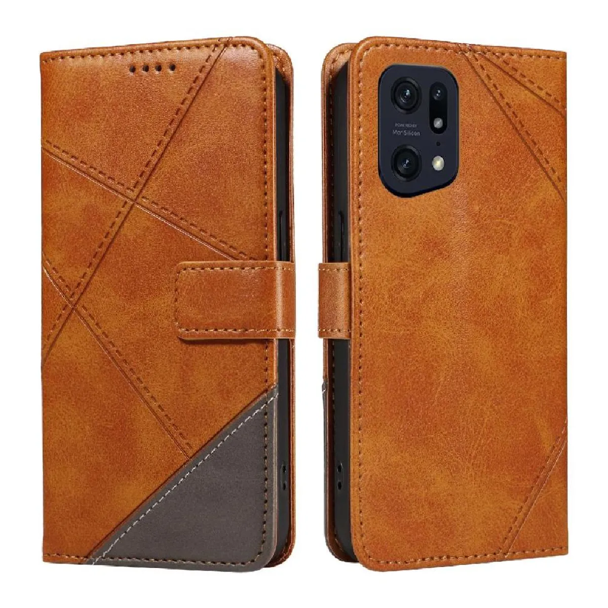 Générique Marron Étui Portefeuille Oppo Find X5 Pro