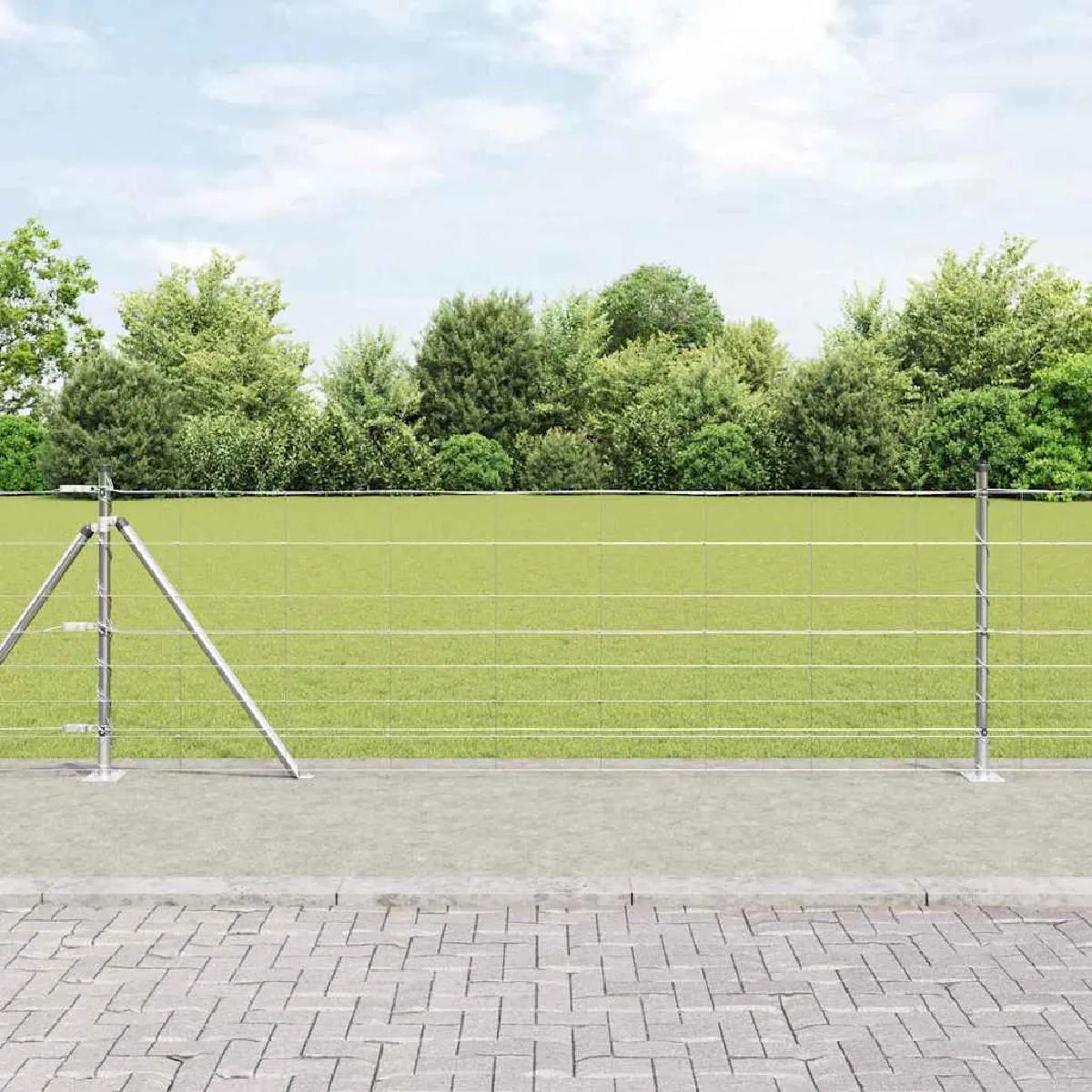 vidaXL Clôture en fil soudé avec base en béton 100 x 0,8 m (l x h)