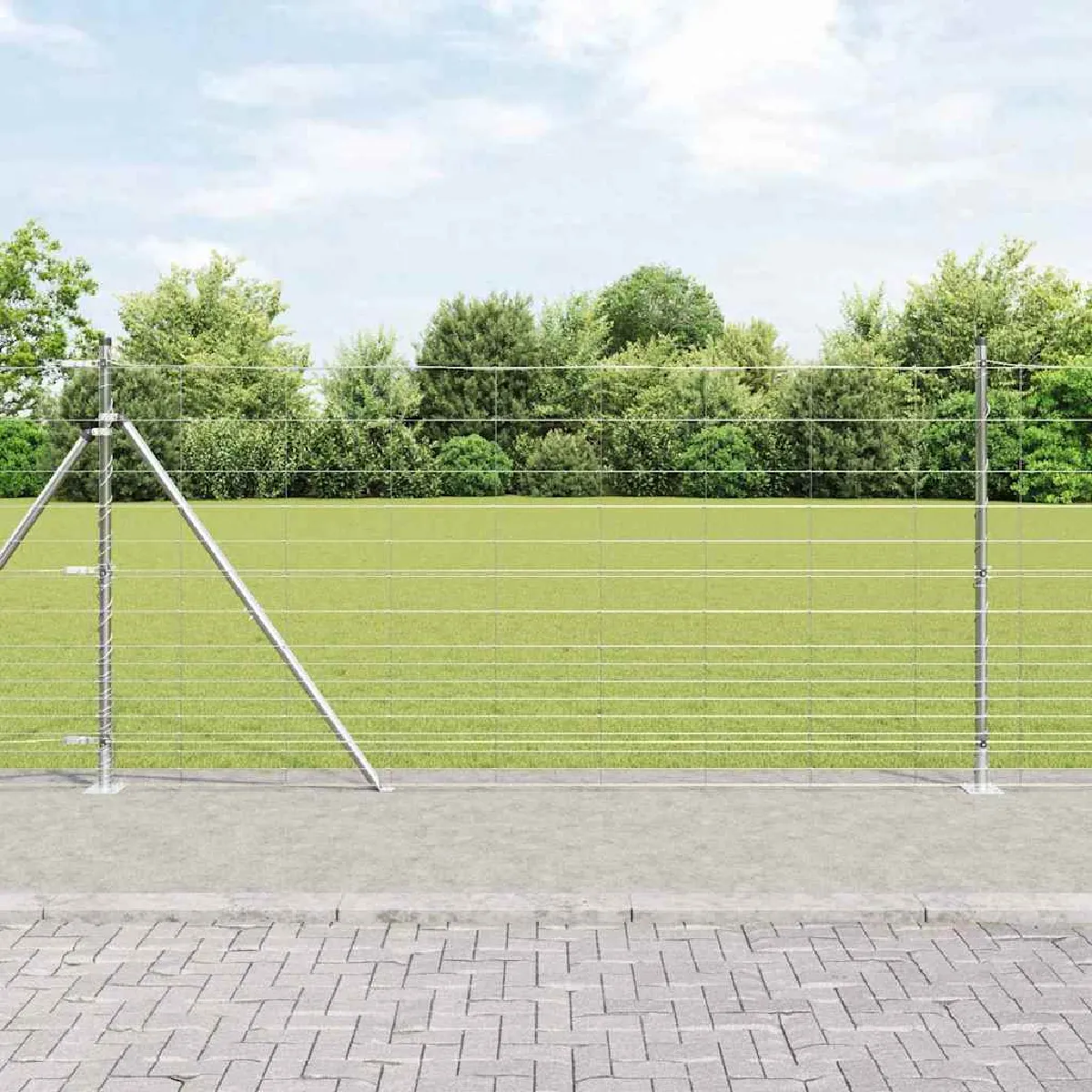 vidaXL Clôture en fil soudé avec base en béton 50 x 1,2 m (l x h)