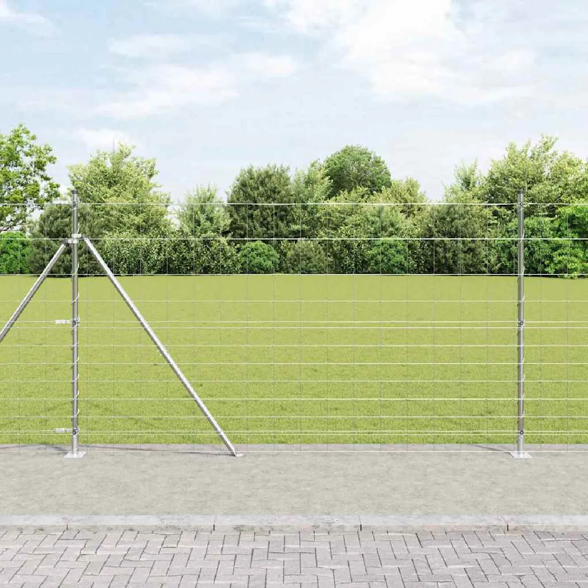 vidaXL Clôture en fil soudé avec base en béton 50 x 1,4 m (L x H)