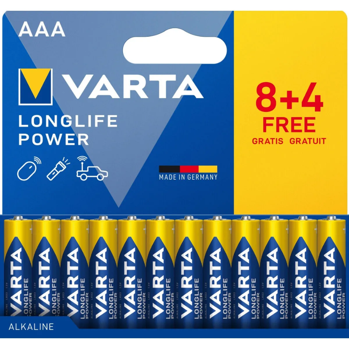 Batteries Varta longlife power 1 5 V AAA LR03 12 Unités