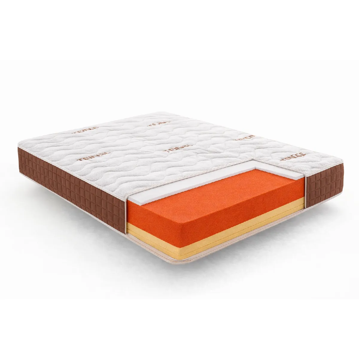 SIMPUR Matelas 200x200 Visco Ergo, mousse HR haute densit&eacute;, 19 cm, triple couche, double face &eacute;t&eacute;/hiver, soutien anatomique