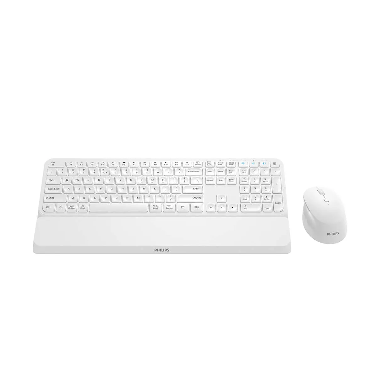Pack Clavier Souris Philips SPT6607W16 – Sans Fil QWERTY avec Bluetooth