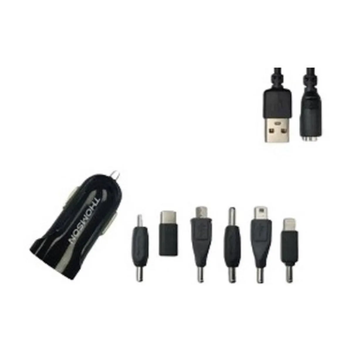 Kit chargeur + connecteur - THOMSON - Chargeur AC - 12/24 V - 6 connecteurs - 2A - Câble 1 m