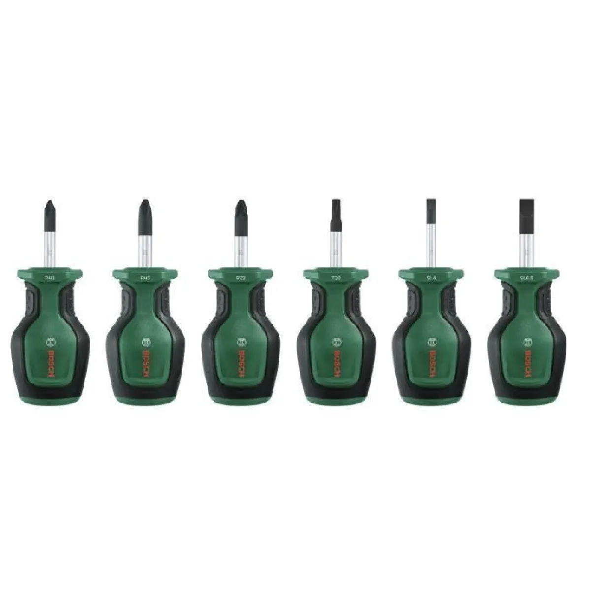 Bosch Set de 6 tournevis courts pour endroits restreints PHPZTXPlat acier S2 couple élevé embout magnétique - vue 7