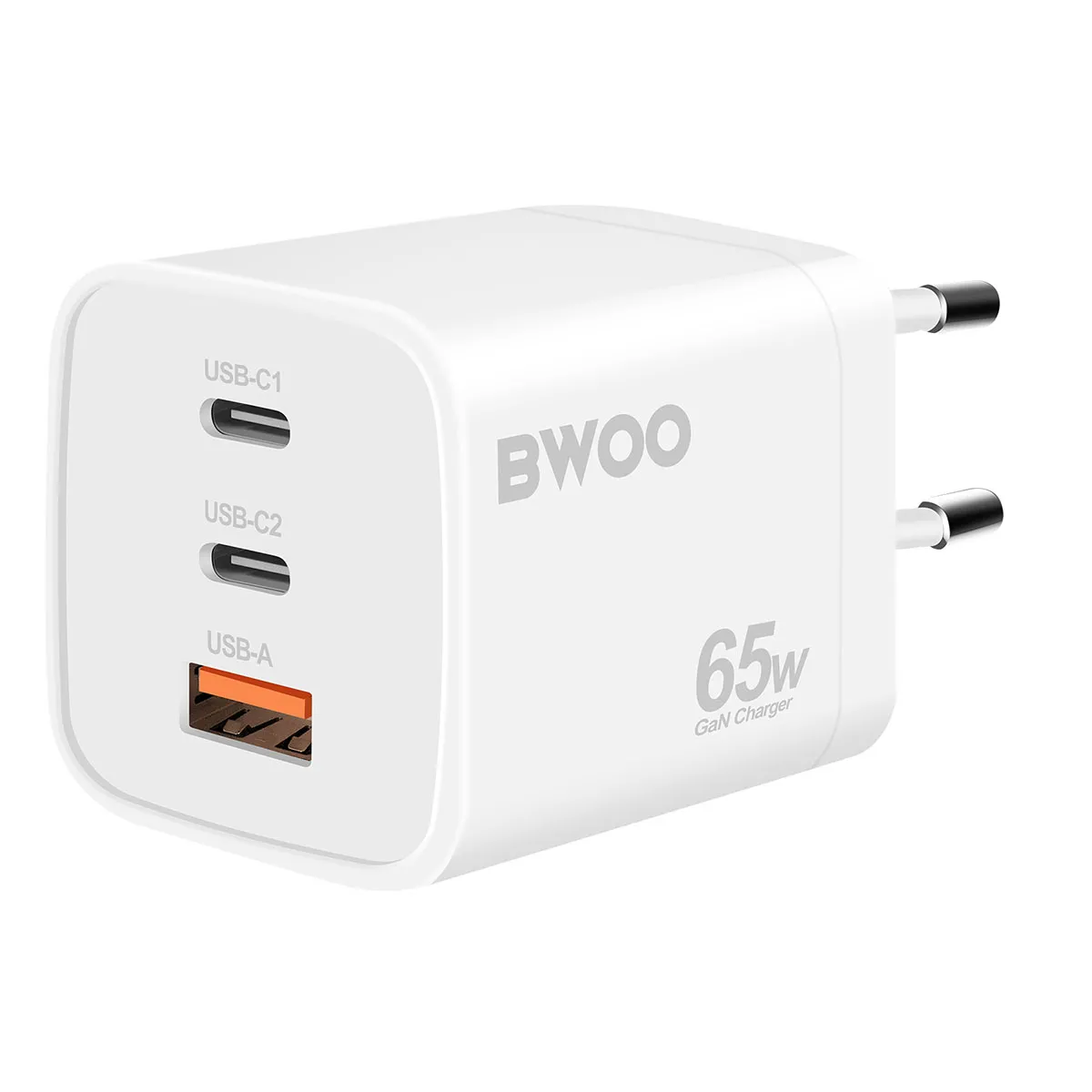Bwoo Blanc Chargeur Secteur 65W Gan Usb-C Usb-A 3 Ports