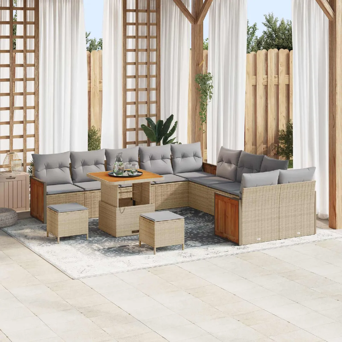 vidaXL Ensemble de canapé de jardin 13 pcs et - vue 10