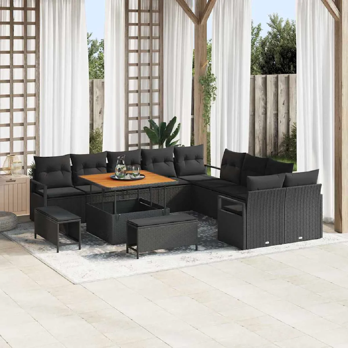 vidaXL Ensemble de canapé de jardin 13 pcs 110 x 55 x 71 cm - vue 10
