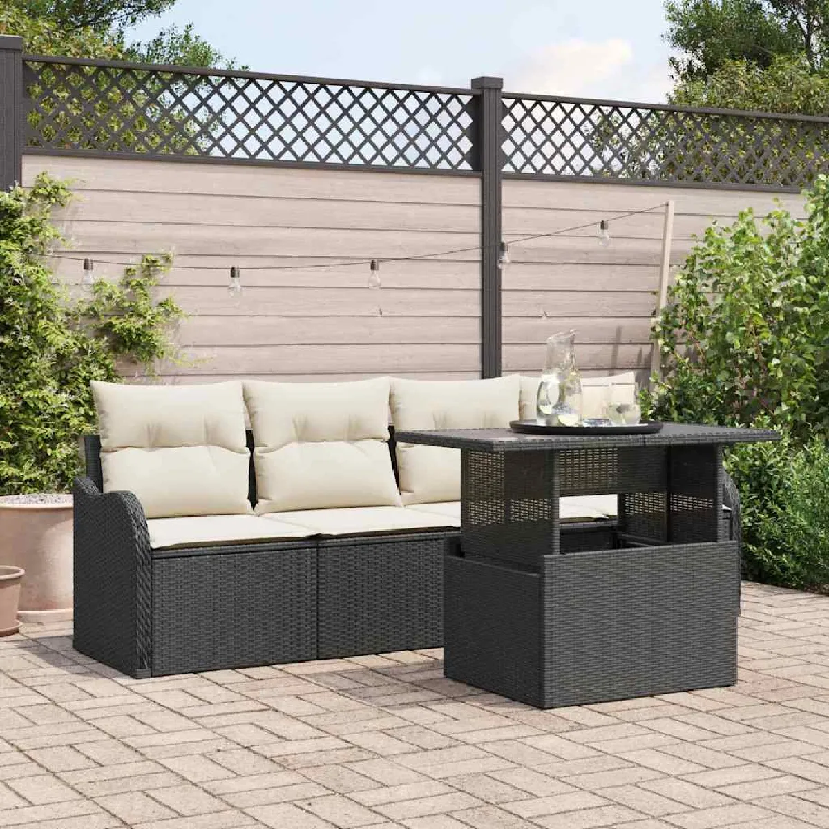 vidaXL Ensemble de canapé de jardin 5 pcs Poly Rattan - vue 9