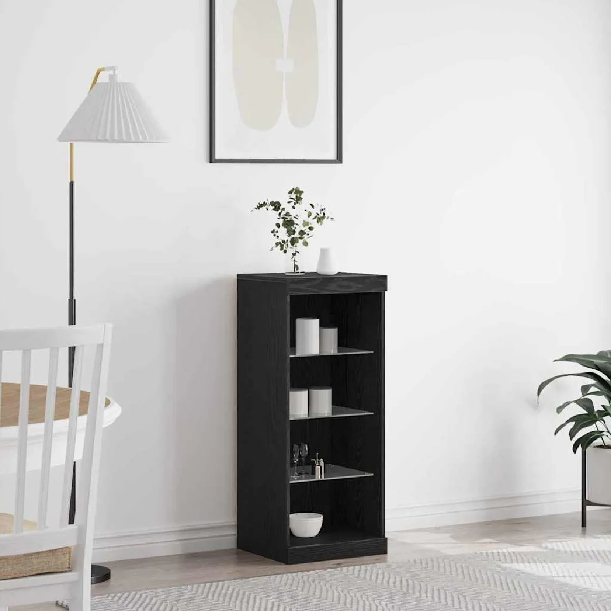 vidaXL Buffet avec lumières LED Chêne 41x37x100 cm