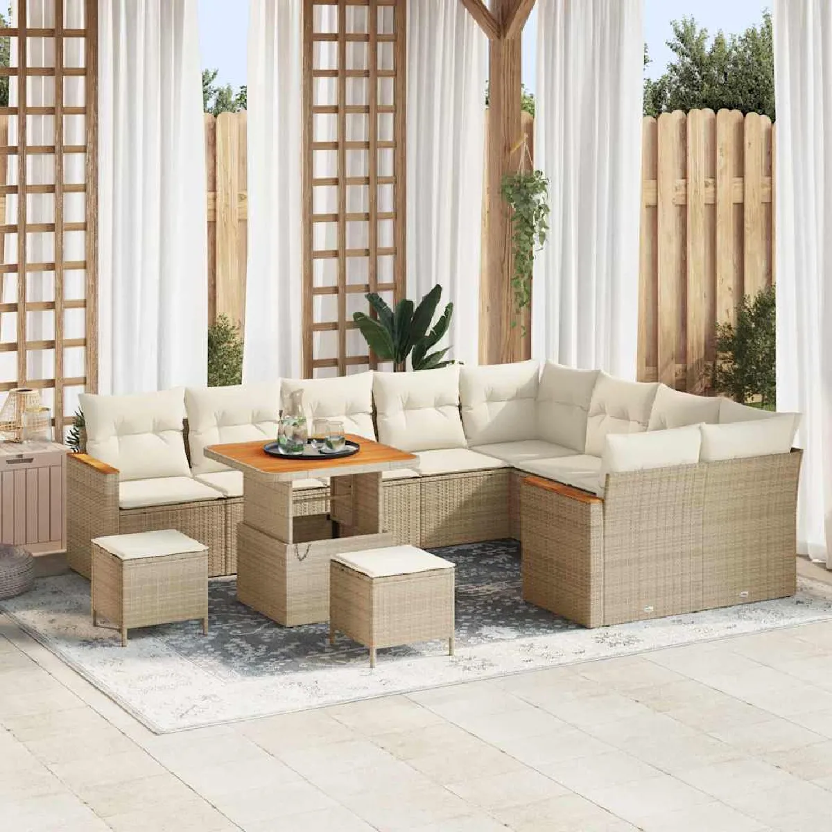 vidaXL Ensemble de canapé de jardin 12 pcs Poly Rattan - vue 2