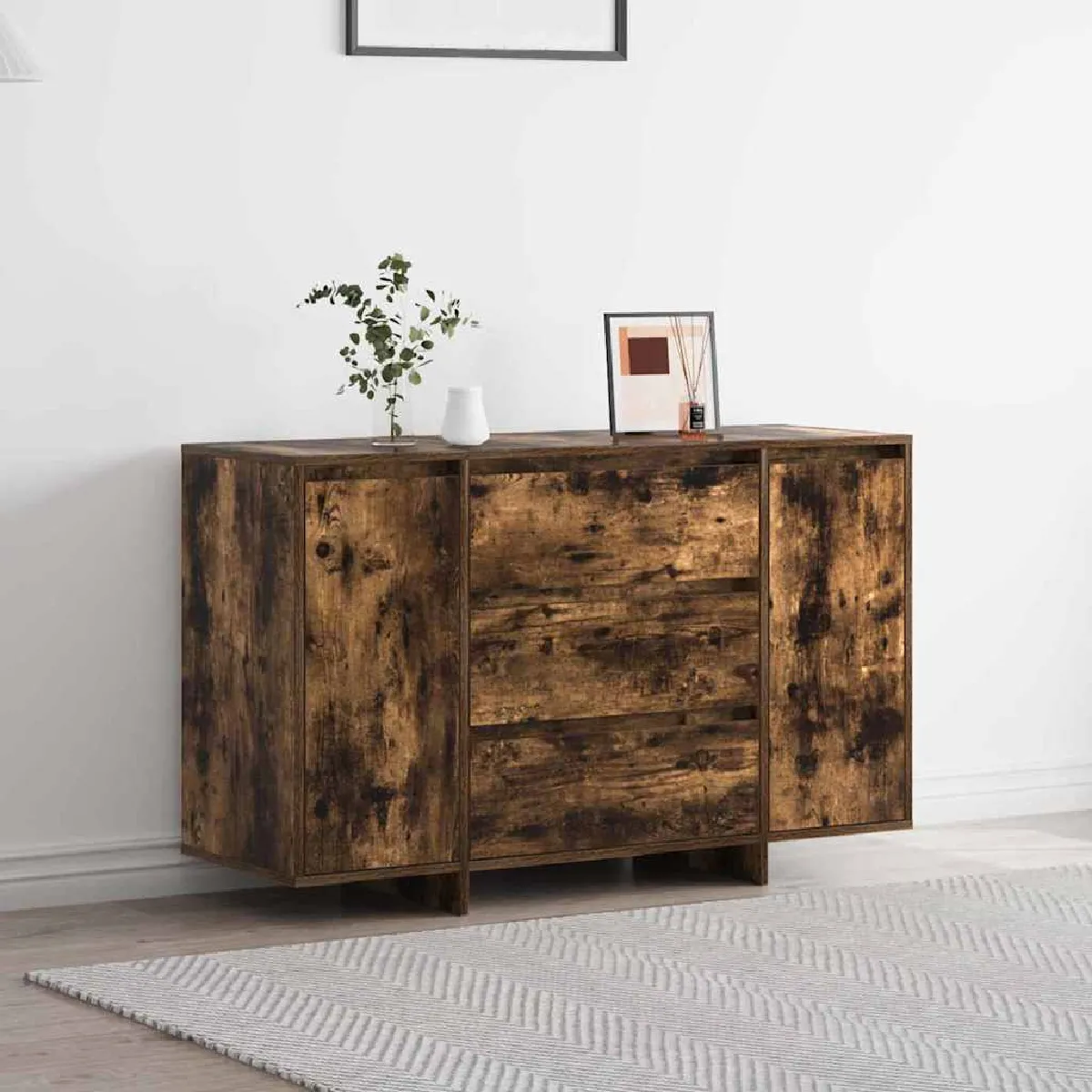 vidaXL Buffet Chêne Fumé 120x41x75 cm Bois d'Ingénierie