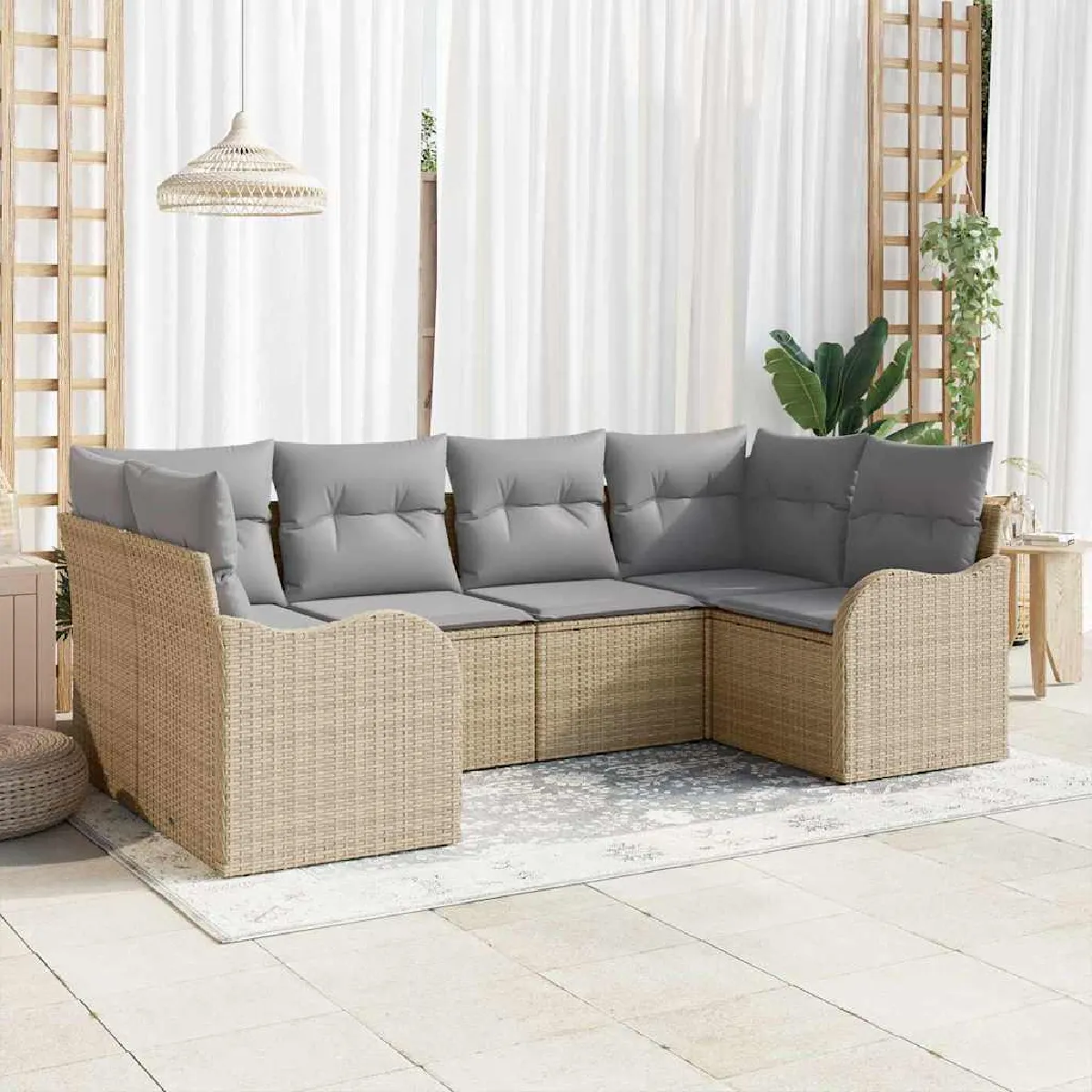 vidaXL Ensemble de canapé de jardin 6 pcs et - vue 6