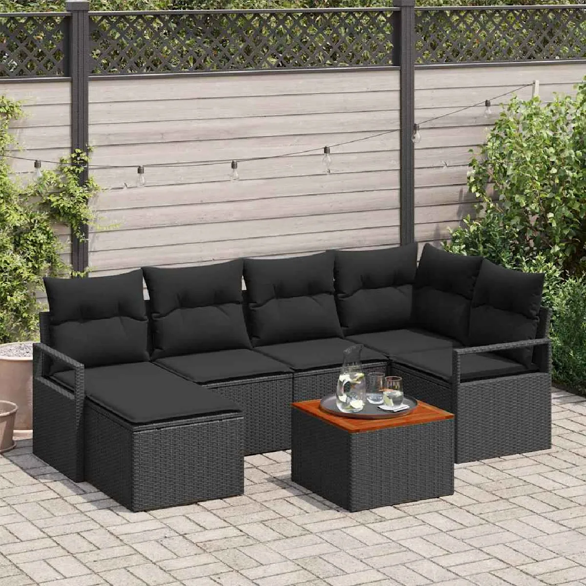 vidaXL Ensemble de canapé de jardin 7 pcs - vue 7