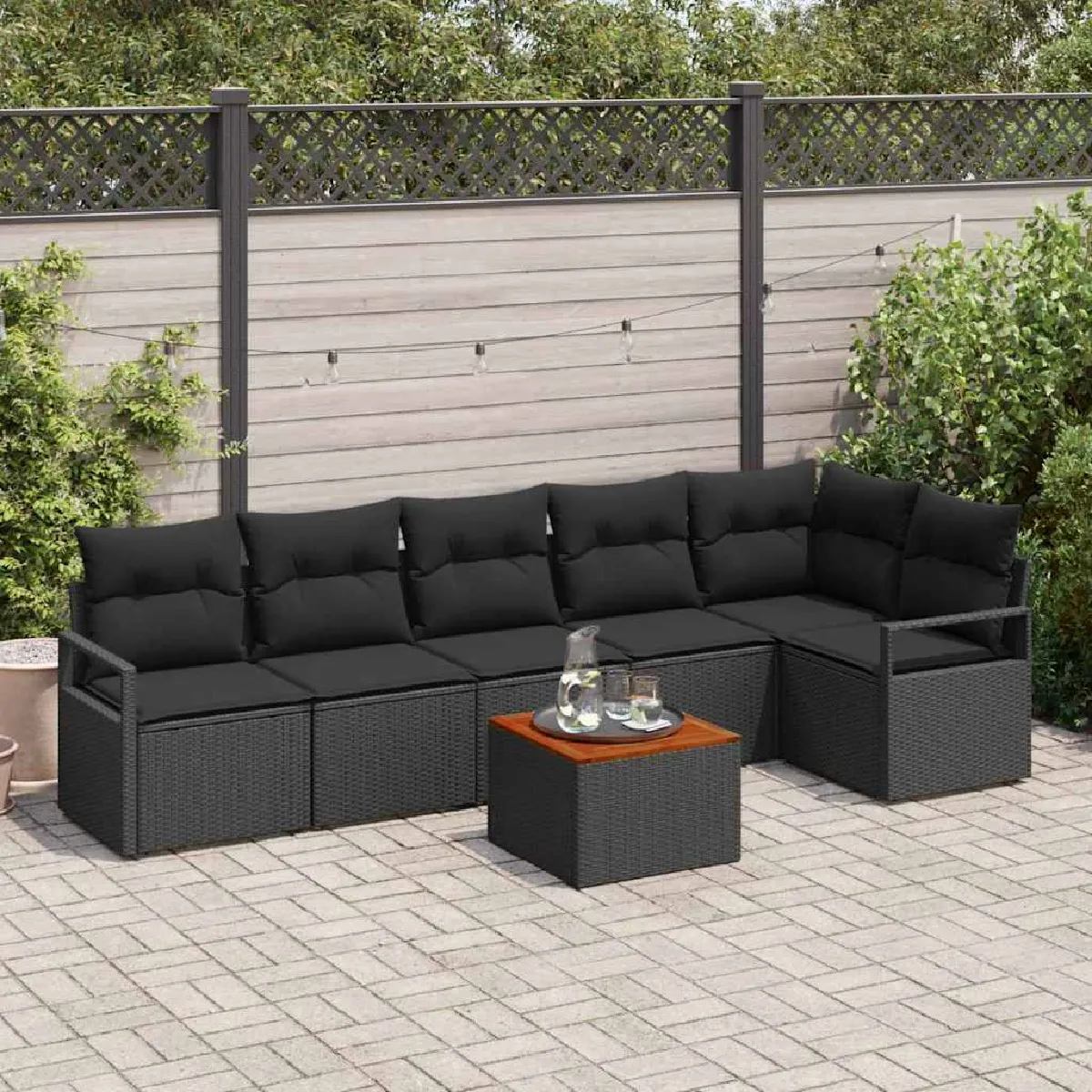 vidaXL Ensemble de canapé de jardin 7 pcs - vue 6