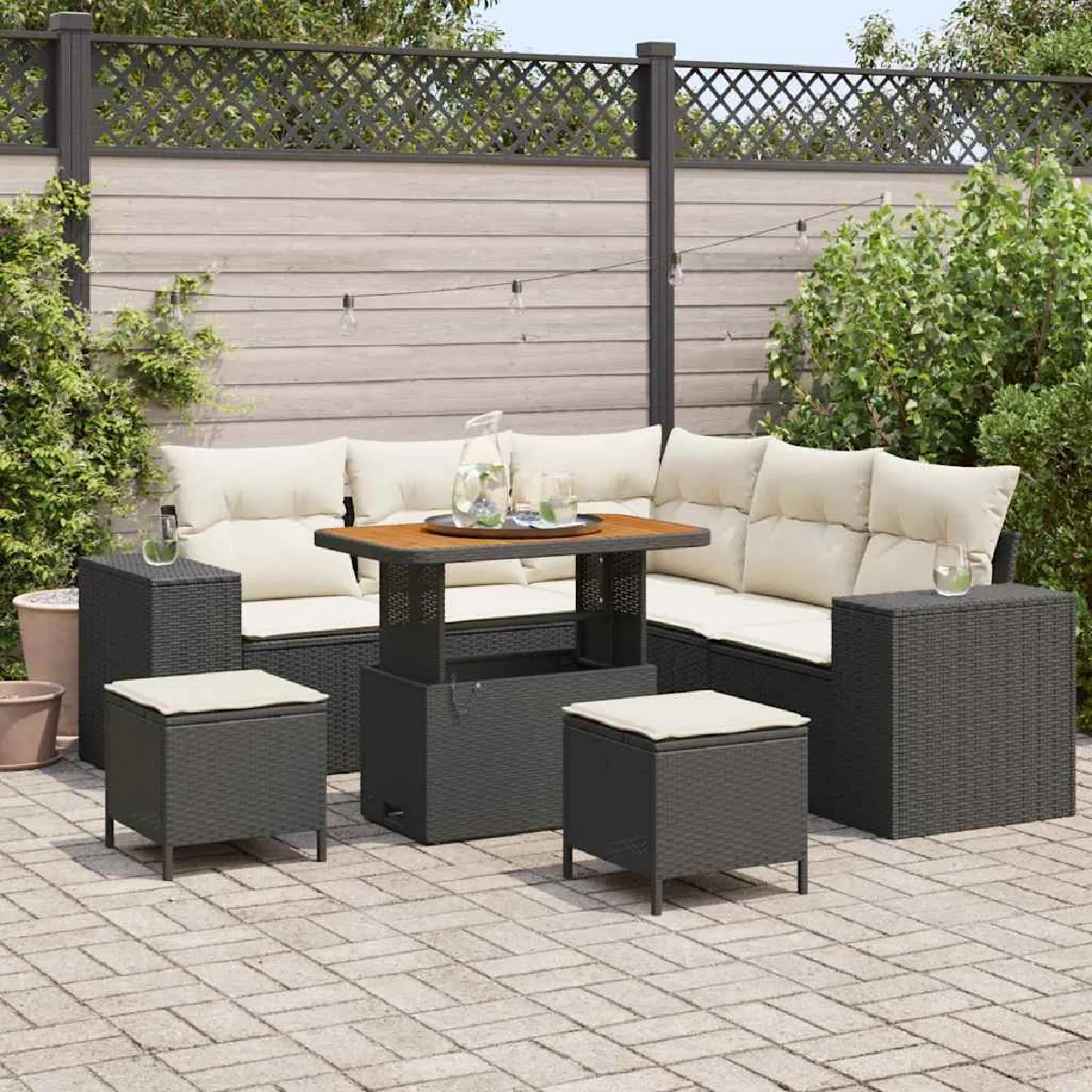 vidaXL Ensemble de canapé de jardin 6 pcs Poly Rattan - vue 3