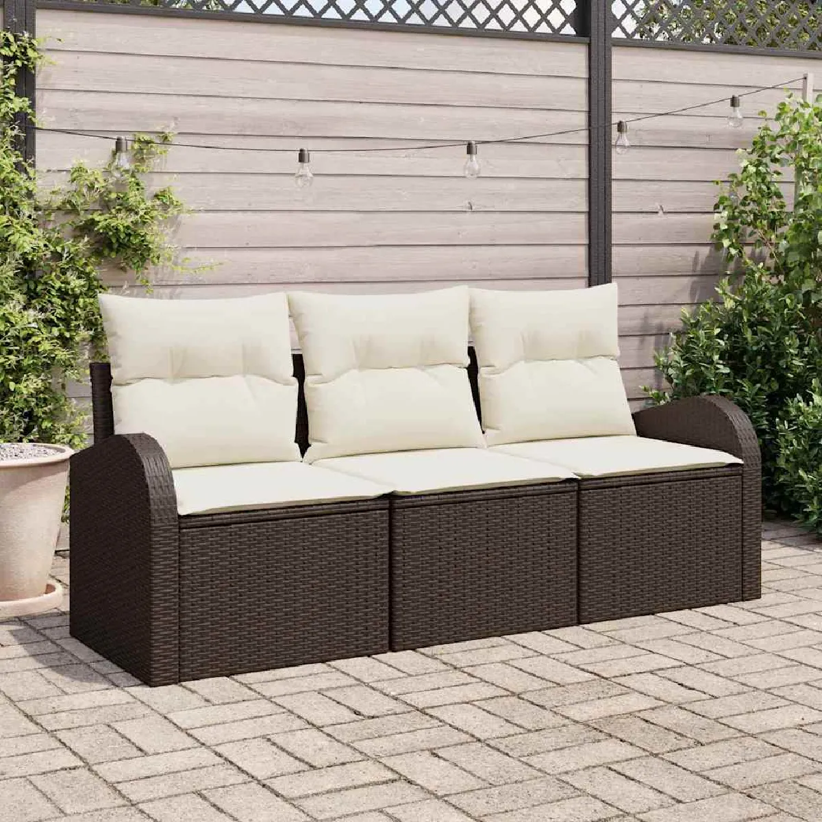 vidaXL Ensemble de canapé de jardin Marron polyrotin